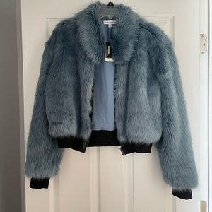 NWT express x negin mirsalehi fur bomber jacket